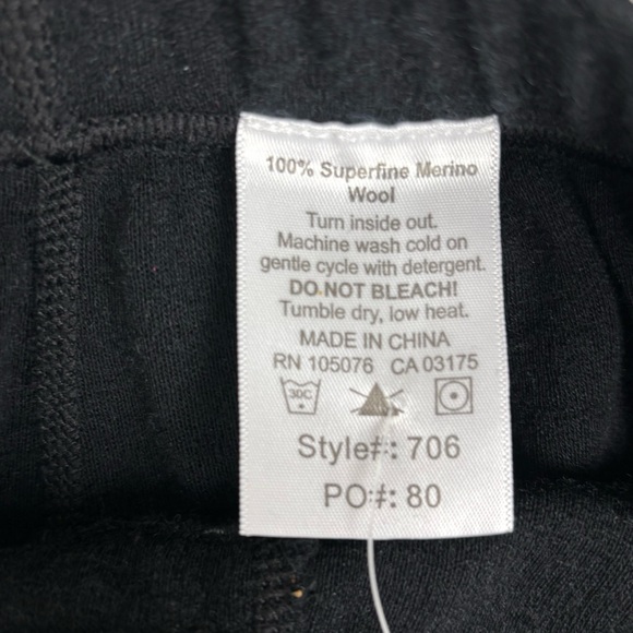 NWT Minus33 Bottoms Mens Small Black Midweight Base Layer 100% Merino Wool - Picture 6 of 12